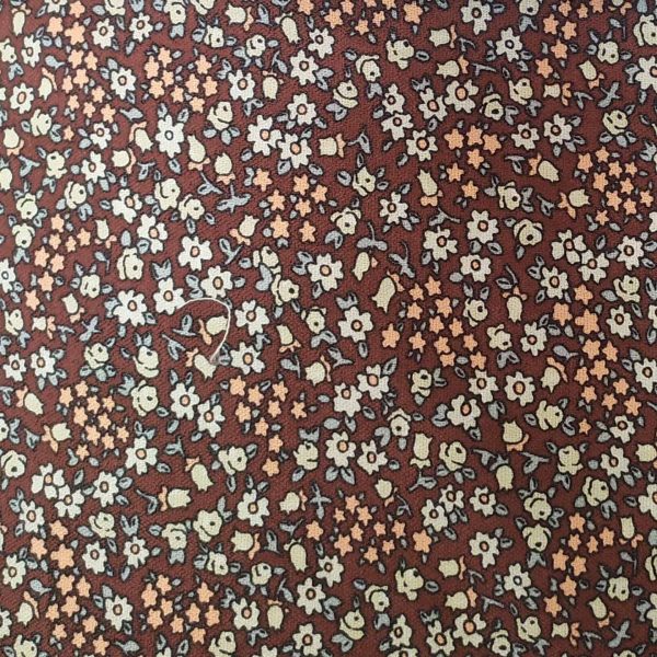 Outlet Tejido Flor otoño granate