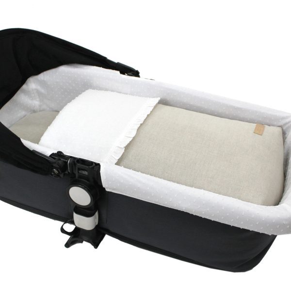 Capazo-Lino con plumeti crudo