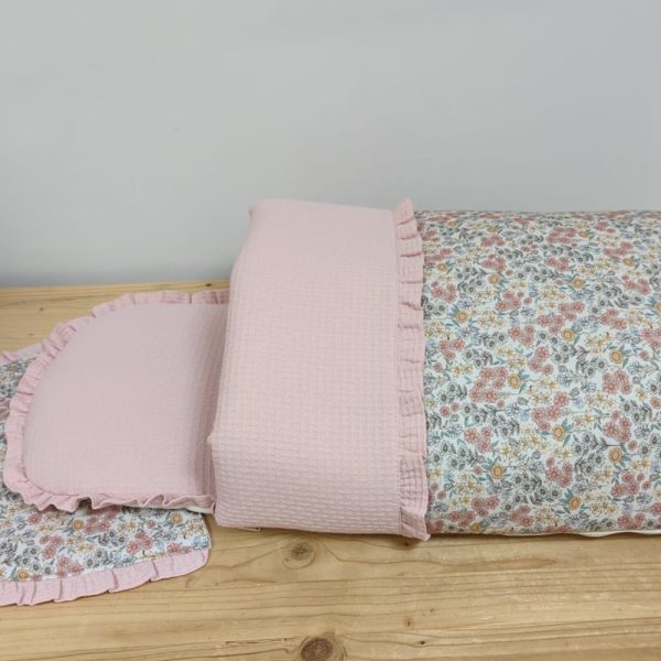 Capazo-Flor Vintage embozo adoquines Rosa