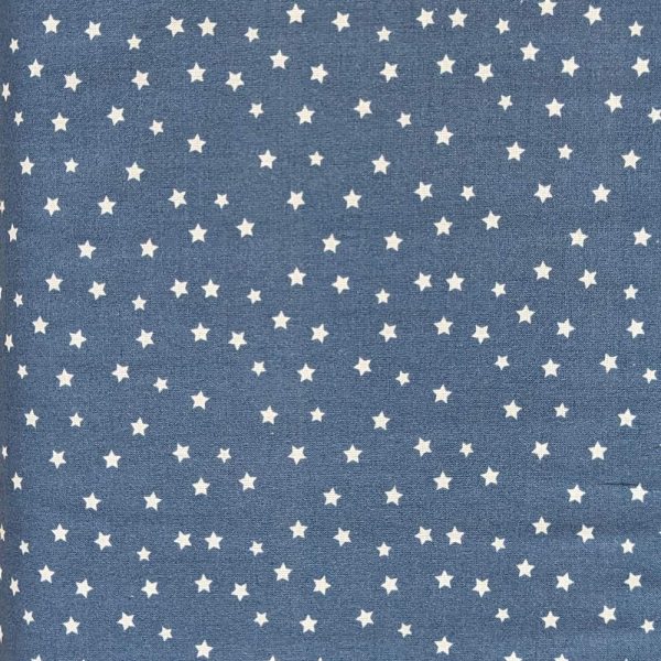 Outlet Tejido estrellas blanco fondo azul