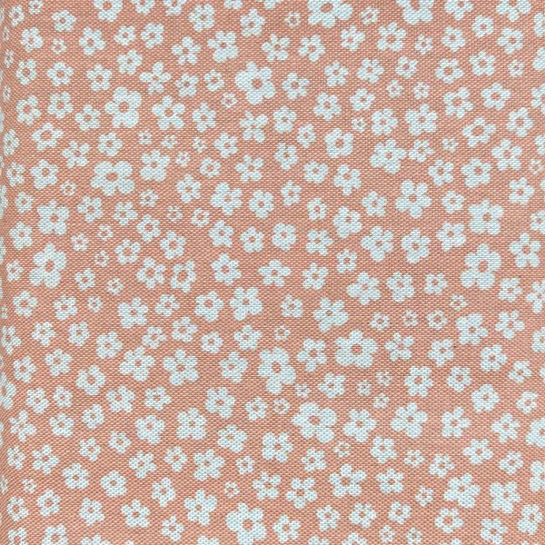 Outlet Tejido loneta naranja flor