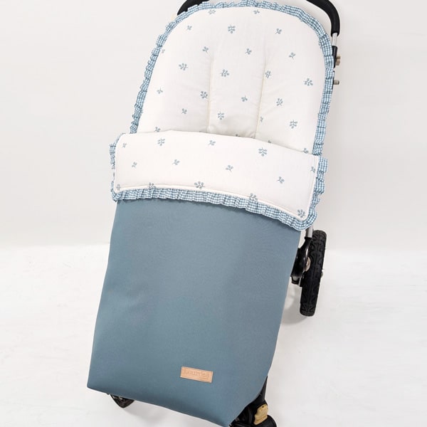 Silla-Impermeable Petrol Flor acua terminacion vichy verde p.