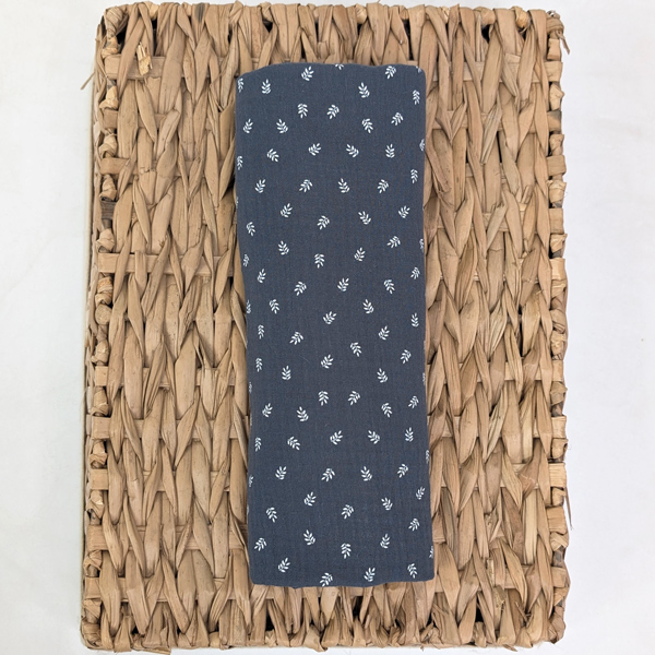 Muselina Bambula hojas gris oscuro