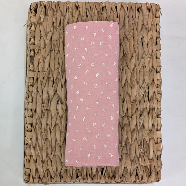 Muselina Bambula hojas rosa