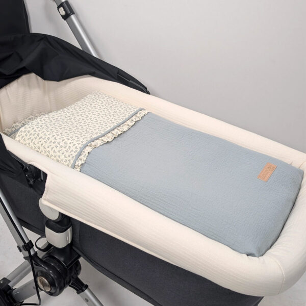 Capazo-Twin antracita trama flor petrol